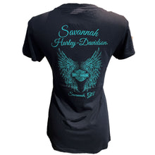 Load image into Gallery viewer, Savannah Harley-Davidson Frenzy Skull Ladies Tee
