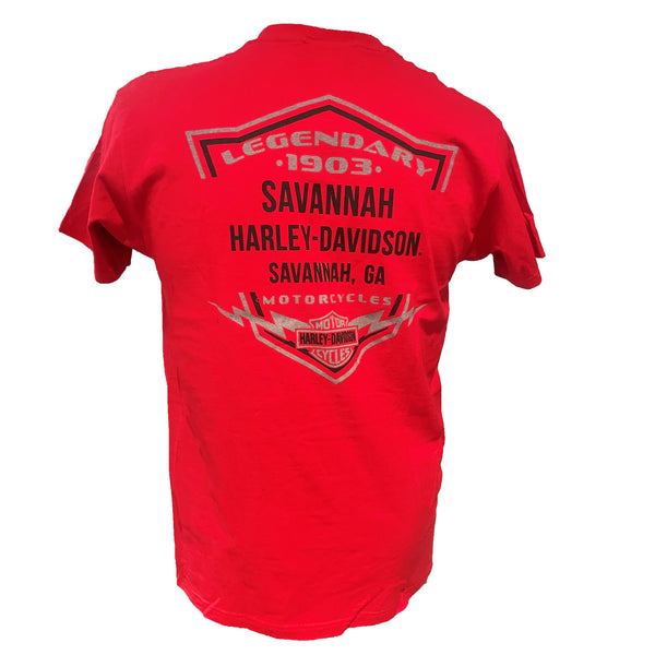 Savannah Harley-Davidson Gate Arch Red Pocket T-Shirt