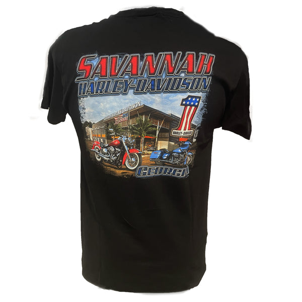 Savannah Harley-Davidson Men's Accelerate Short Sleeve Crew-Neck Cotton T-Shirt