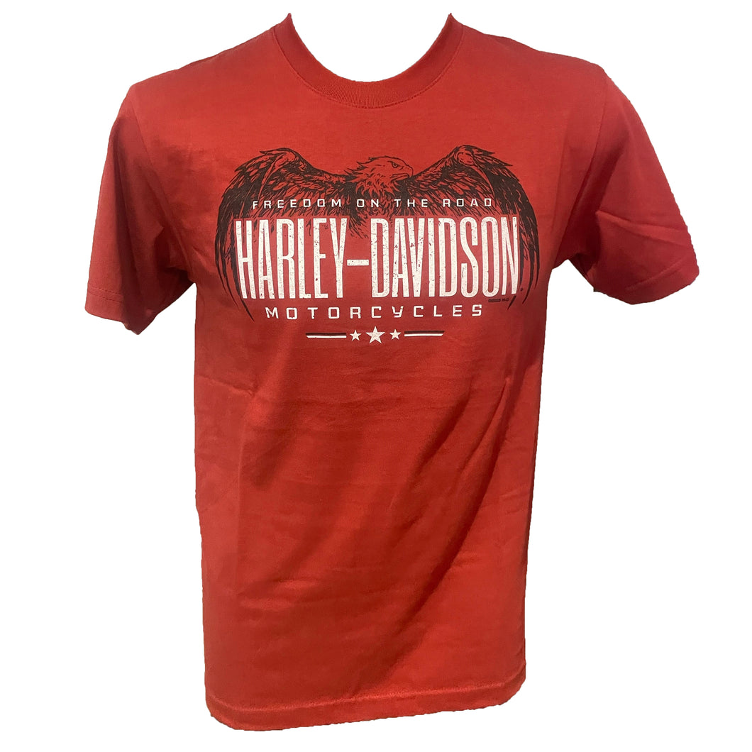 Savannah Harley Davidson Men's Spread Freedom On The Road T-Shirt-RUST