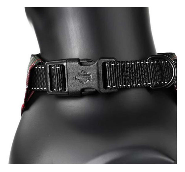 Harley-Davidson Dog Plaid Pet Collar with Bandana - Large-X-Large