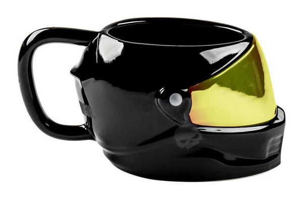 Harley-Davidson 24 oz. Sculpted Helmet Ceramic Coffee Mug, Gloss Black