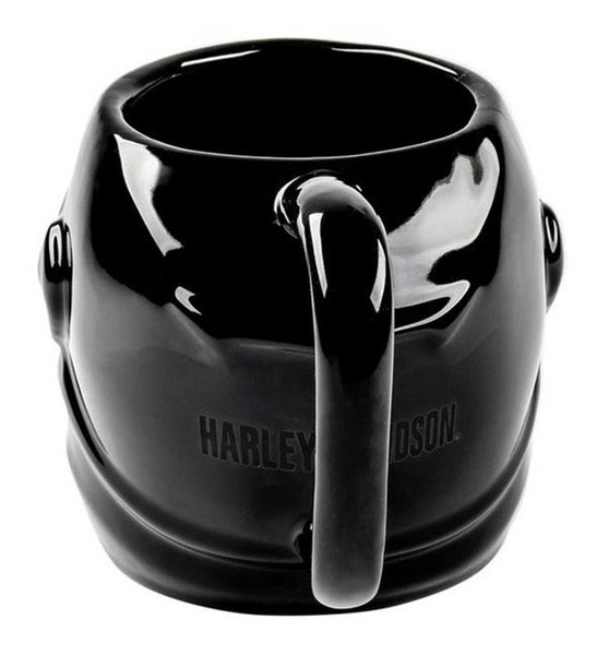 Harley-Davidson 24 oz. Sculpted Helmet Ceramic Coffee Mug, Gloss Black