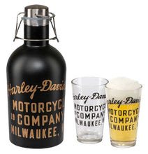 Load image into Gallery viewer, Harley-Davidson Stainless Steel 50 oz. Growler Set w/ Two 16 oz. Pint Glasses
