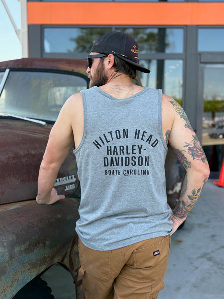 Hilton Head Harley-Davidson Men's custom Genuine Full Throttle tank top