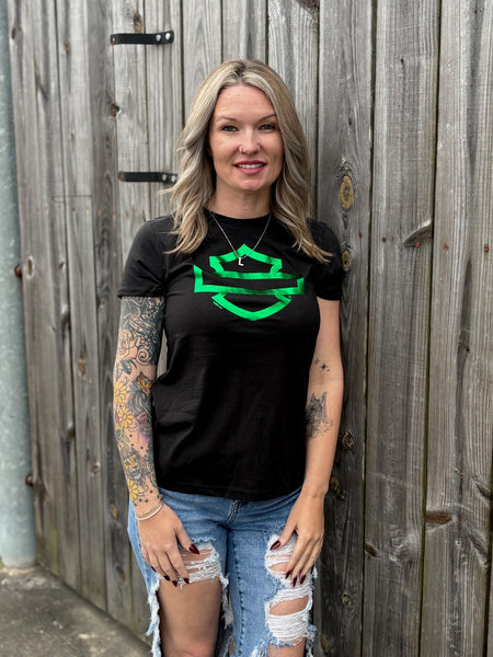 Hilton Head Harley-Davidson custom Women's Green Foil t-shirt