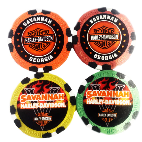 Custom Savannah H-D Poker Chips