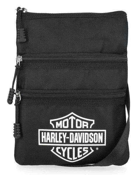Harley-Davidson Women's Bar & Shield Logo Polyester Crossbody Purse, Black