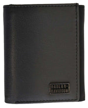 Load image into Gallery viewer, Harley-Davidson Men&#39;s Ombre Classic Tri-Fold Medium Leather Wallet - Black/Gray
