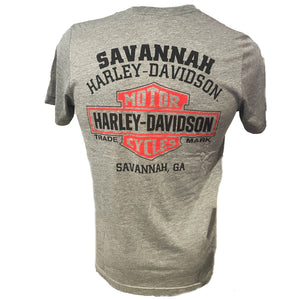 Savannah Harley-Davidson Men's One Streak Short Sleeve T-Shirt Gray