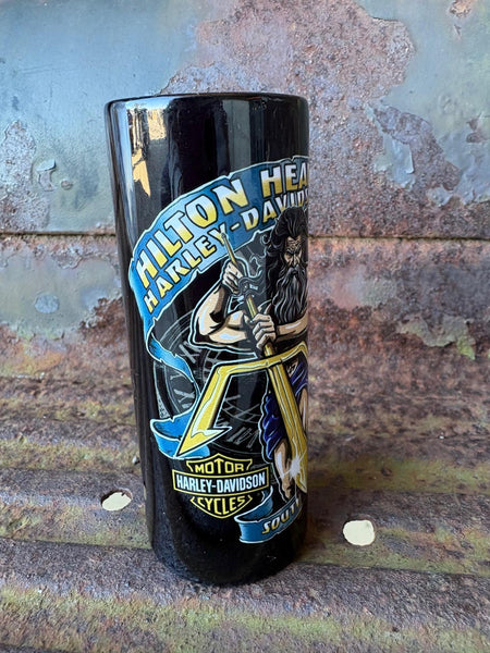 Hilton Head Harley-Davidson King Neptune tall shot glass