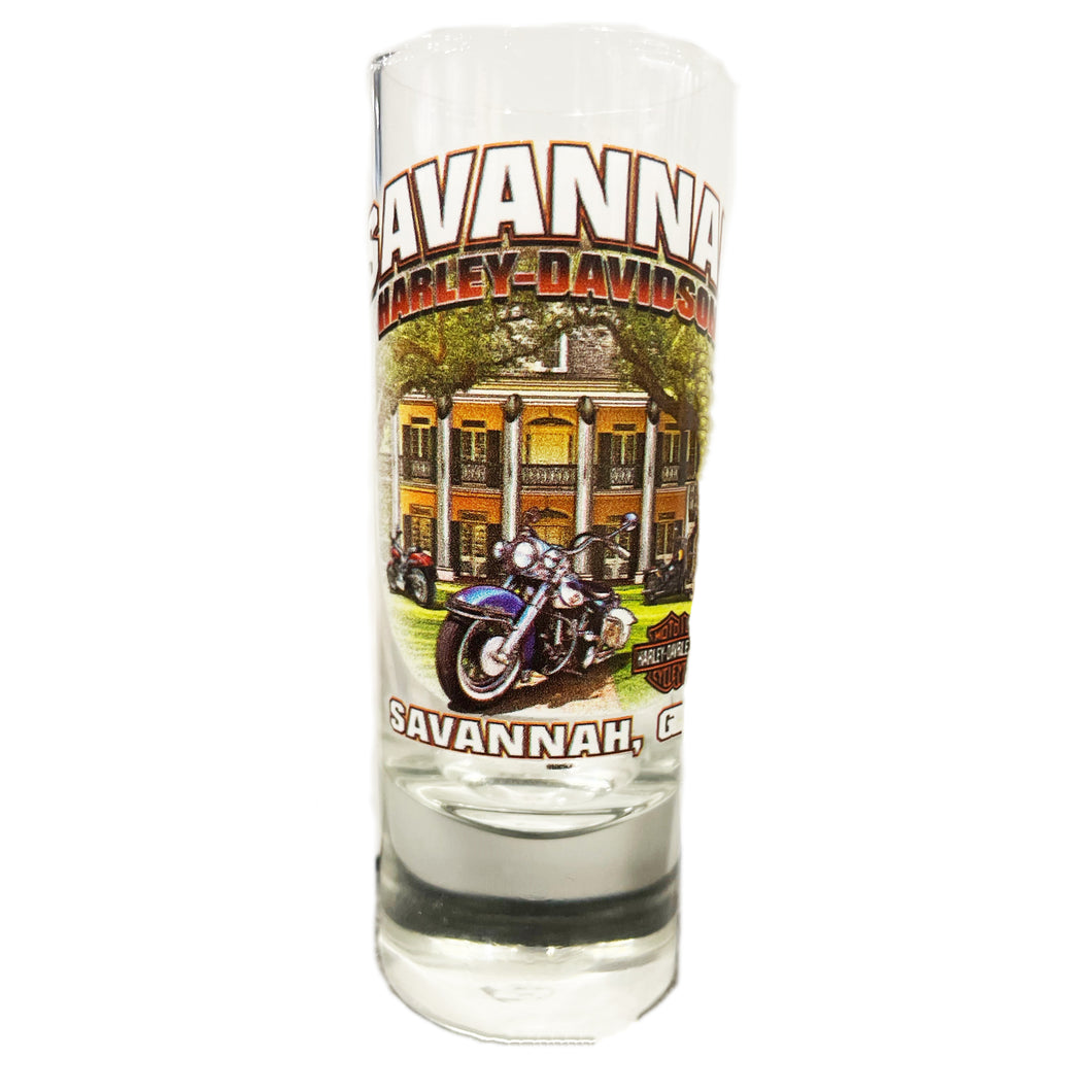 Custom Savannah H-D Tall Mansion Shot Glass