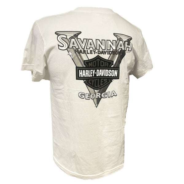 Savannah Harley-Davidson Men's Star Willie G White Short Sleeve T-Shirt