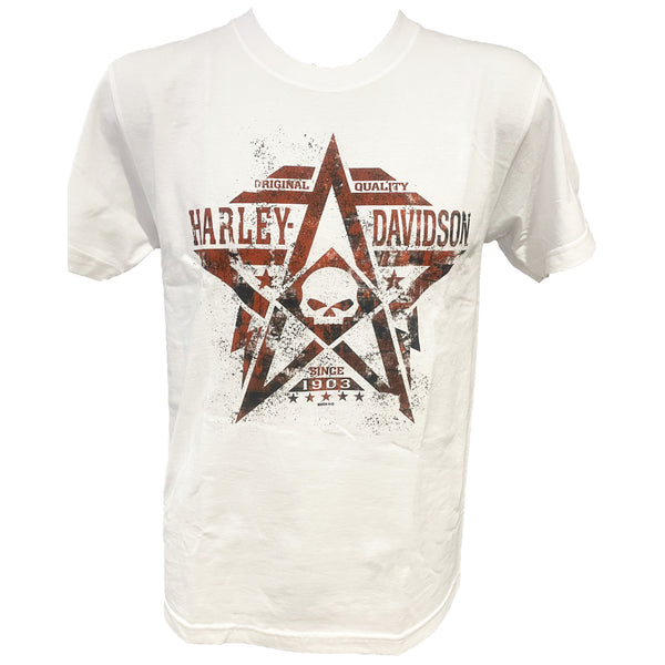 Savannah Harley-Davidson Men's Star Willie G White Short Sleeve T-Shirt