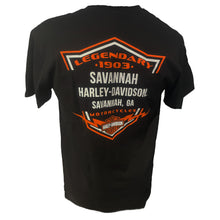 Load image into Gallery viewer, Savannah Harley-Davidson Stride - Black Pocket Tee
