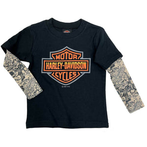 Toddler Boys' Bar & Shield Mesh Tattoo Long Sleeve Tee 1070151