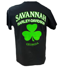 Load image into Gallery viewer, Savannah Harley Davidson Men&#39;s 3 Leaf Clover Short Sleeve in Black
