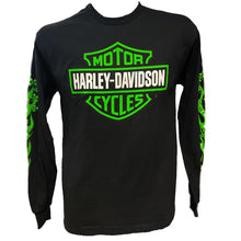 Load image into Gallery viewer, Savannah Harley Davidson Men&#39;s 3 Leaf Clover Long Sleeve in Black
