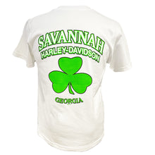 Load image into Gallery viewer, Savannah Harley Davidson Men&#39;s 3 Leaf Clover Short Sleeve in White
