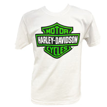 Load image into Gallery viewer, Savannah Harley Davidson Men&#39;s 3 Leaf Clover Short Sleeve in White
