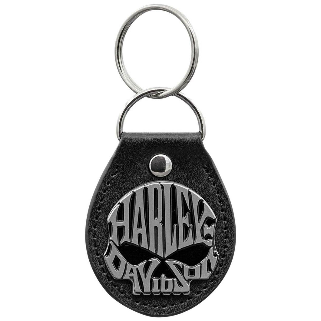 Harley-Davidson Willie G Skull Text Logo Vinyl Fob Key Chain CG4546