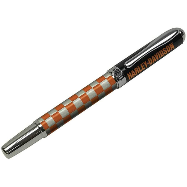 Checkered Black Ink Pen w/Black Gift Box - Orange HDL-20113