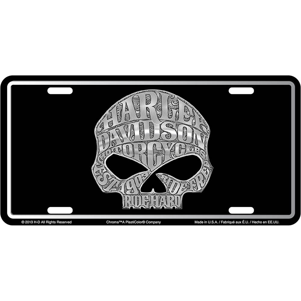 Harley-Davidson Skull Stamped License Plate CG55001