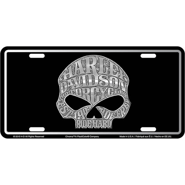 Harley-Davidson Skull Stamped License Plate CG55001