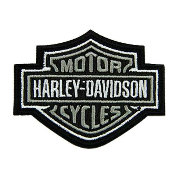 Embroidered Gray Bar & Shield Logo Emblem Small Sew-On Patch 8011444