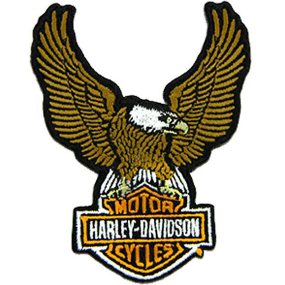 Embroidered Brown Eagle Bar & Shield Emblem Sew-On Patch 8011611