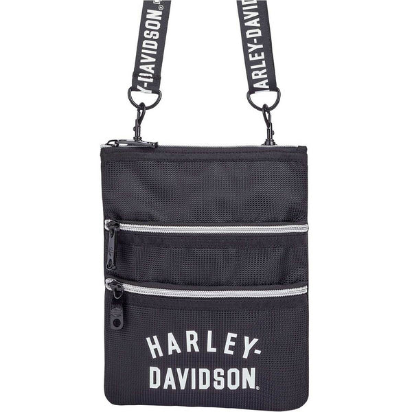Vintage Harley-Davidson Black Leather Logo Shoulder Bag