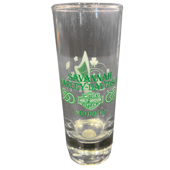 Custom Savannah H-D Tall Shamrock Shot Glass