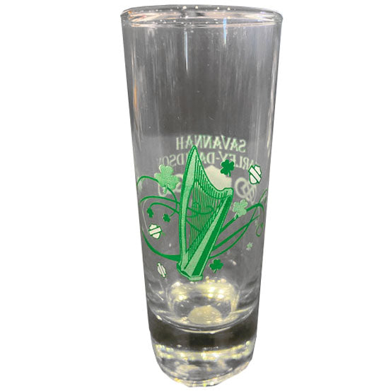Custom Savannah H-D Tall Shamrock Shot Glass