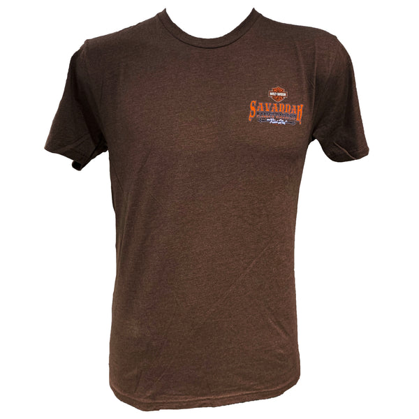 Harley-Davidson Men's Exclusive BonAventure Rider Brown S/S River Street Dealer Shirt
