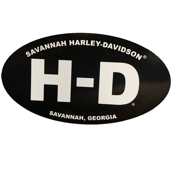 Custom Savannah H-D Oval Stick-On Decal
