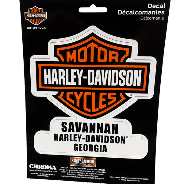Custom B&S Savannah Harley-Davidson Stick-On Decal CUS-B&S