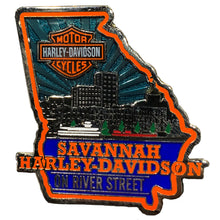 Load image into Gallery viewer, Harley-Davidson Savannah On River Street Skyline Georgia State Pin
