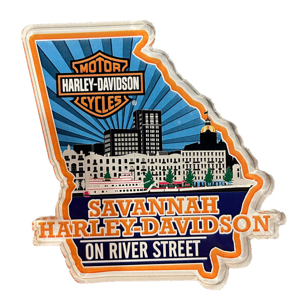 Harley-Davidson Savannah On River Street Skyline Magnet