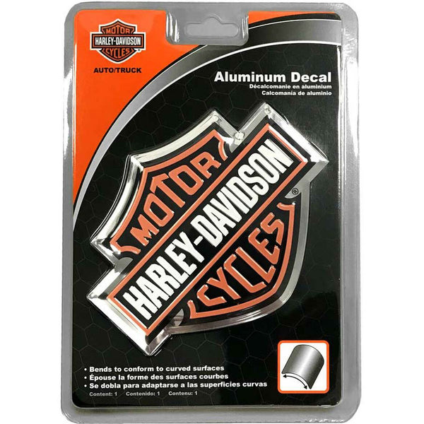 Bar & Shield Logo Bendable Aluminum Decal, Orange/Silver CG41700