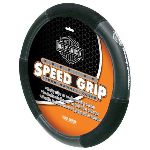Grey Bar & Shield Speed Grip Style Steering Wheel Cover CG6450