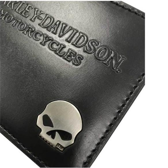 Harley-Davidson Men's Skull Medallion Leather Billfold w/ Removable ID  CORESM25-BLACK