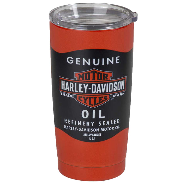 Harley-Davidson Oil Can Label Insulated Travel Mug