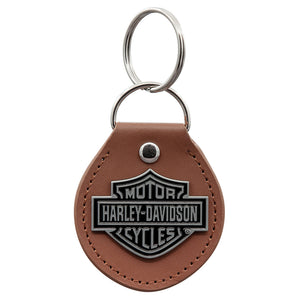 Harley-Davidson B&S Vinyl FOB Brown Keychain CG4547