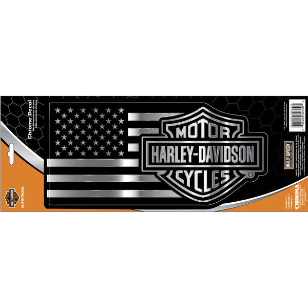 Harley Davidson Chrome Flag Decal 32700