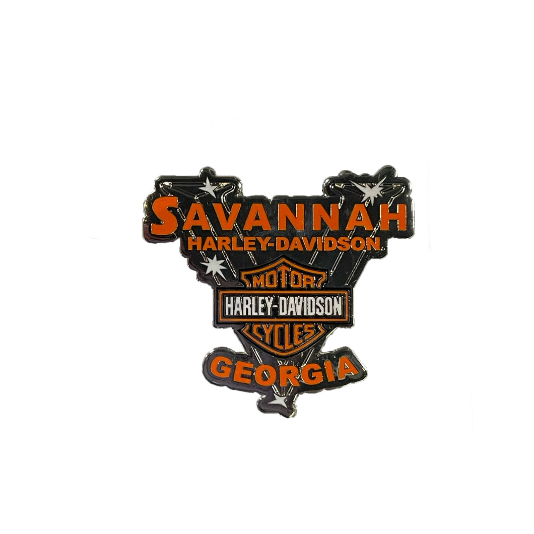 Custom Savannah H-D V Logo Pin
